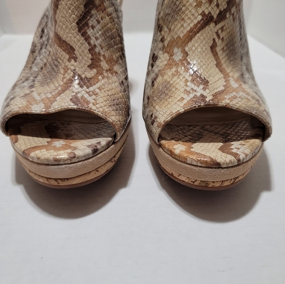 Johnston & Murphy Snake Print Notch Wedge 10 Slip On Open Toe - Picture 4 of 9